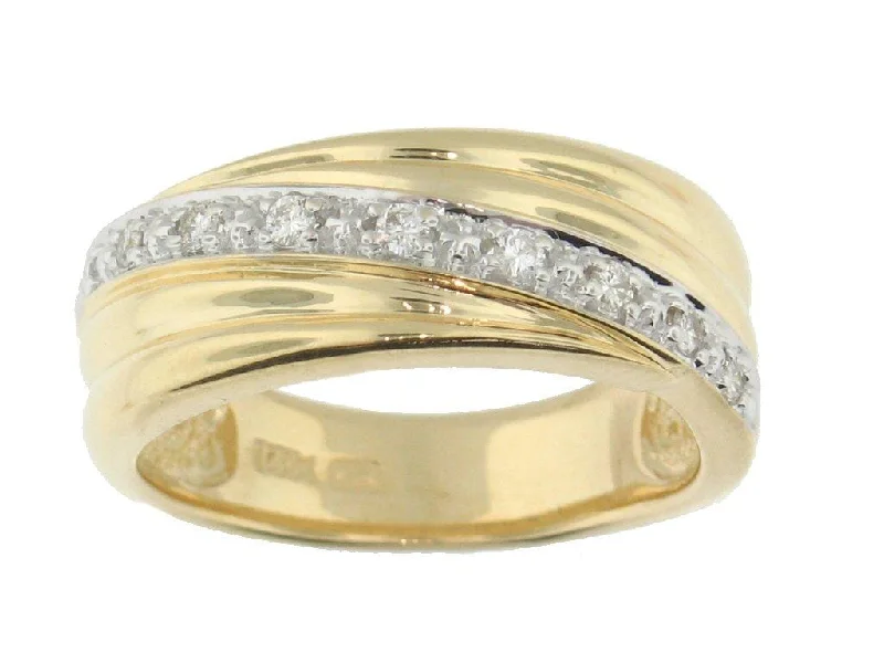 Two - Tone Wedding Bands Combining Yellow Gold and PalladiumYellow Gold Diamond Band.