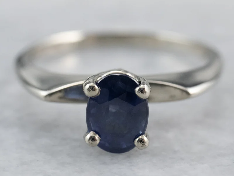 Tanzanite Gemstone Rings with Platinum Milgrain DetailingWhite Gold Sapphire Solitaire Ring