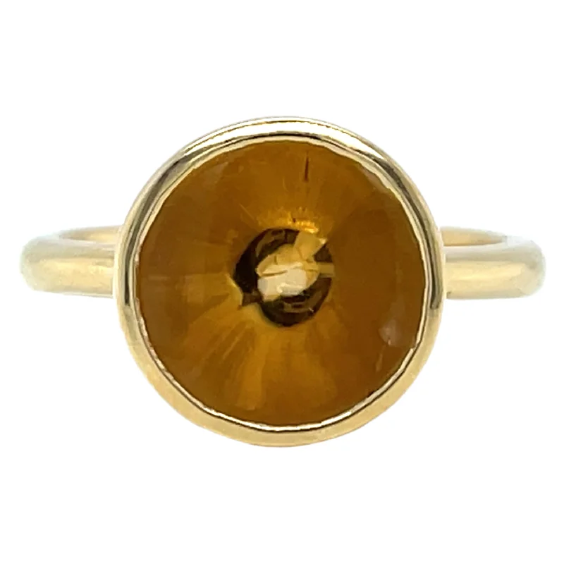 Sapphire Gemstone Rings in a Victorian - Inspired Design18ct Yellow Gold Earth Grown 3.70ct Round Citrine Ring