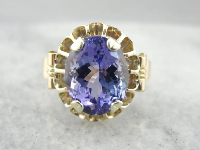 Moonstone Gemstone Rings with a Mysterious SheenVictorian Revival Cocktail Ring with Fine Tanzanite Gemstone