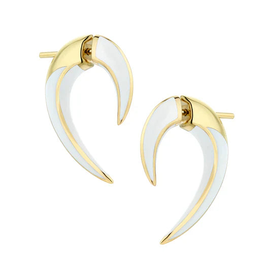 Sapphire - Inset Wedding Bands with a Royal Blue HueShaun Leane Sabre Solis Talon 18ct Yellow Gold Vermeil Sterling Silver Chalk Ceramic Earrings