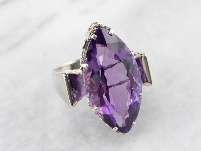 Opal Gemstone Rings with a Rainbow - Hued Play of ColorMarquise Cut Amethyst Cocktail Ring