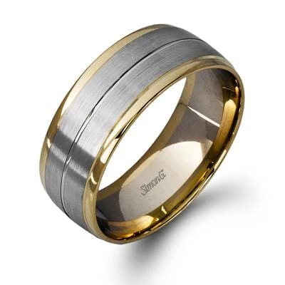 Titanium Wedding Bands with Inlaid Mother - of - Pearl StripesWhite Gold Mens Band.