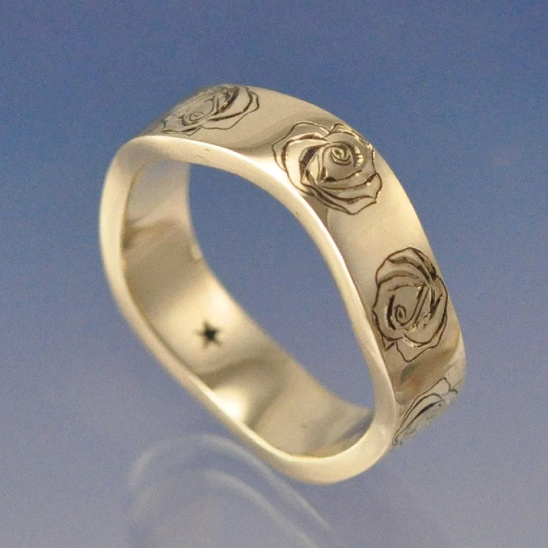 Vintage - Inspired Wedding Bands with Filigree ScrollworkRose Meandering Ring 5mm