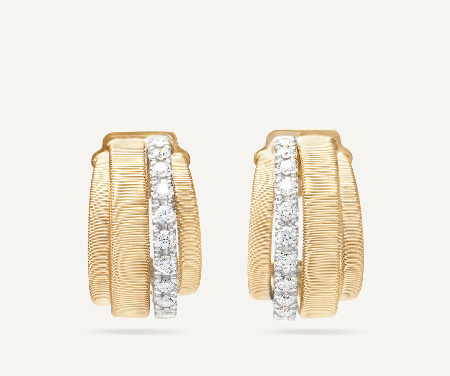 Rustic - Style Wedding Bands Made from Recycled MetalsMarco Bicego Masai 18ct Yellow Gold Coil 0.44ct Diamond Earrings