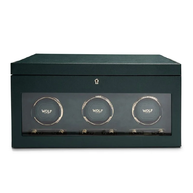 British Racing Triple Watch Winder With Storage