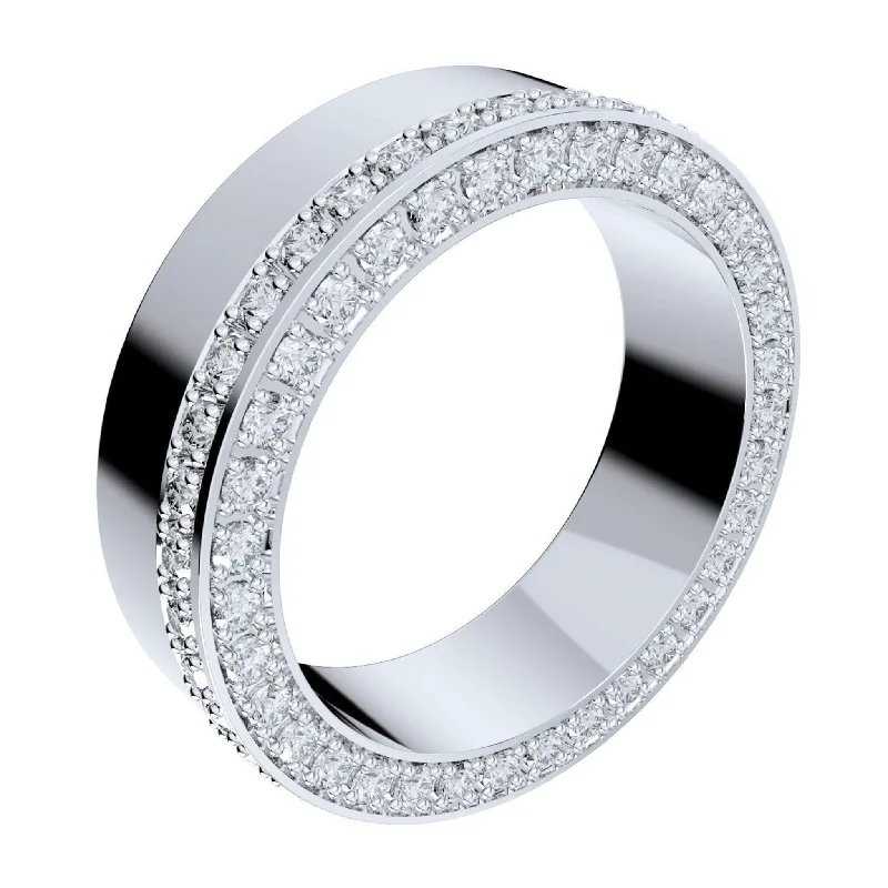 Braided Metal Wedding Bands in a Contemporary StyleMateo White Gold or Platinum - Mens Diamond Ring with a Diamond Edge