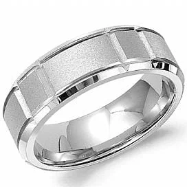 Rustic - Style Wedding Bands Made from Recycled MetalsWhite Gold Band