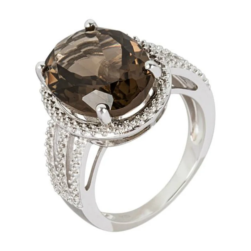 Alexandrite Gemstone Rings with a Chameleon - like Color Change925 Sterling Silver Smoky Quartz Ring