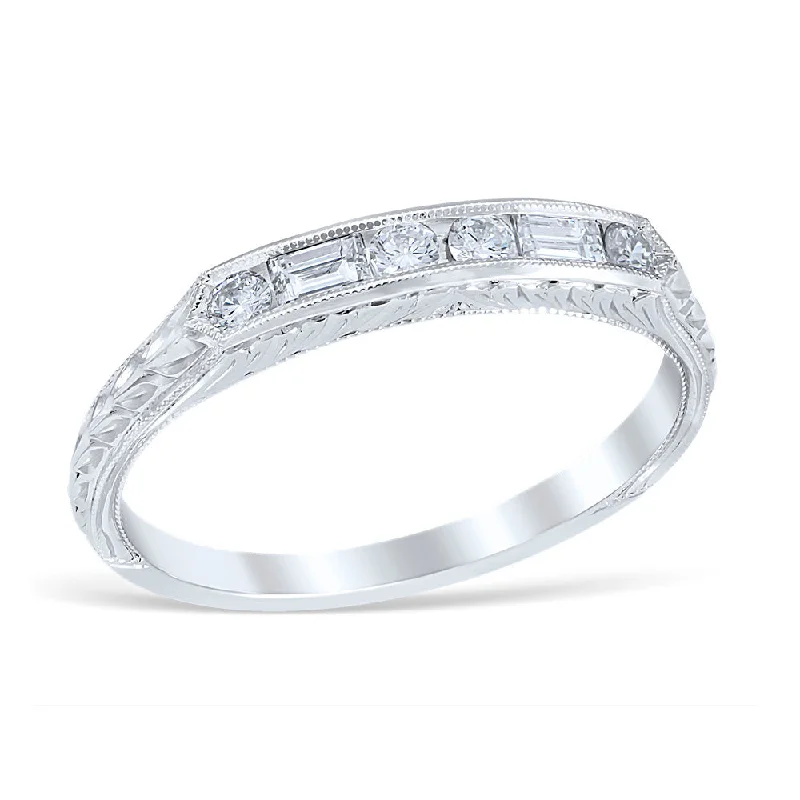 Vintage - Inspired Wedding Bands with Filigree ScrollworkLucia Wedding Ring