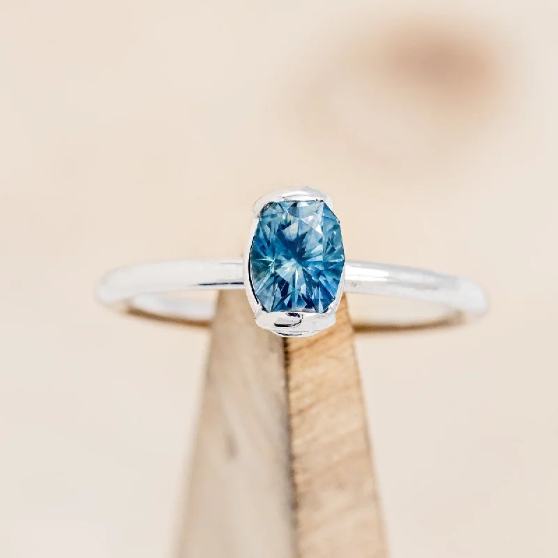 "MON PETIT" - OVAL MONTANA SAPPHIRE SOLITAIRE ENGAGEMENT RING