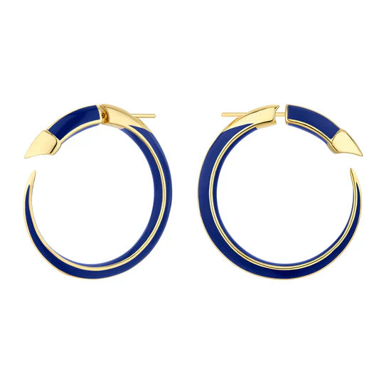 Thin - Band Wedding Bands for a Delicate and Subtle LookShaun Leane Sabre Solis 18ct Yellow Gold Vermeil Sterling Silver Atlantic Ceramic Hoop Earrings