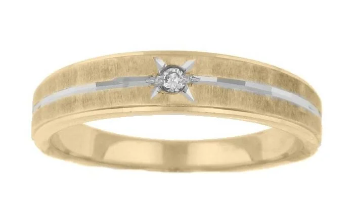 Laser - Cut Wedding Bands with Intricate Geometric PatternsYellow Gold Diamond Band.