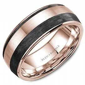 Custom - Engraved Wedding Bands with Personalized MessagesRose Gold Wedding Band Brushed