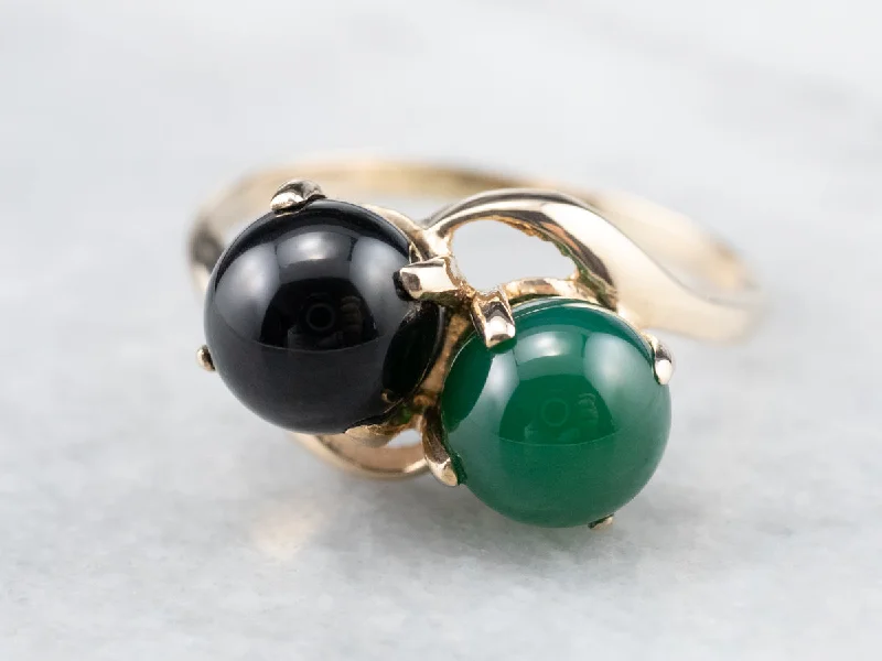 Aquamarine Gemstone Rings with a Nautical - Themed SettingBlack and Green Onyx Statement Ring