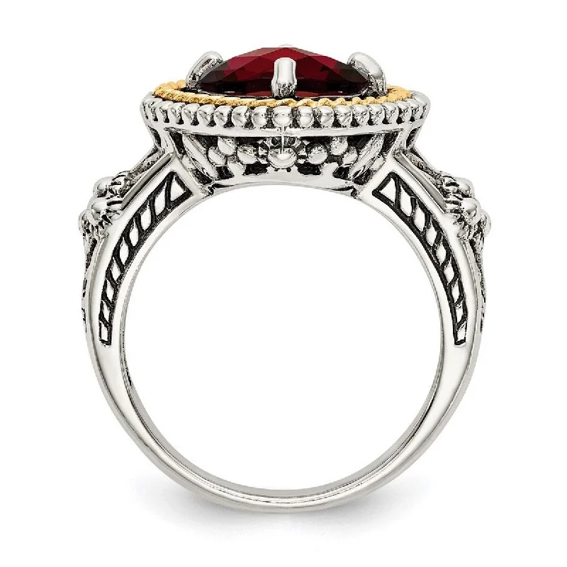 Aquamarine Gemstone Rings with a Nautical - Themed SettingCurata 925 Sterling Silver Polished Prong set With 14k 2.38Garnet Ring