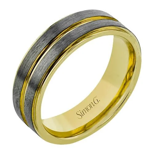 Rustic - Style Wedding Bands Made from Recycled MetalsYellow Gold, Grey Gold Mens Band. Brushed Finish High Polish Edge