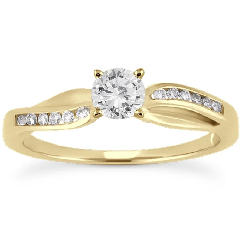 Rose - Cut Diamond Engagement Rings with a Rustic Charm1/2 Carat TW Diamond Engagement Ring in 10k Yellow Gold