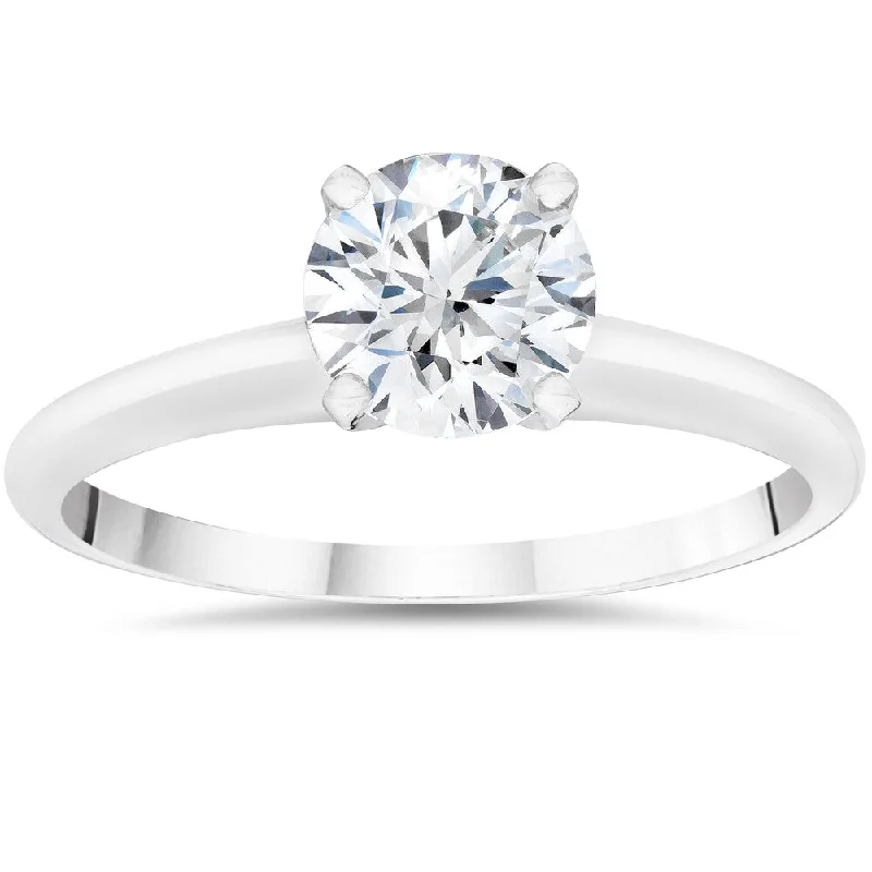 Moissanite Engagement Rings with a Sparkling Center Stone14k White Gold 5/8ct Round Cut Lab Grown Eco Friendly Diamond Solitaire Engagement Ring