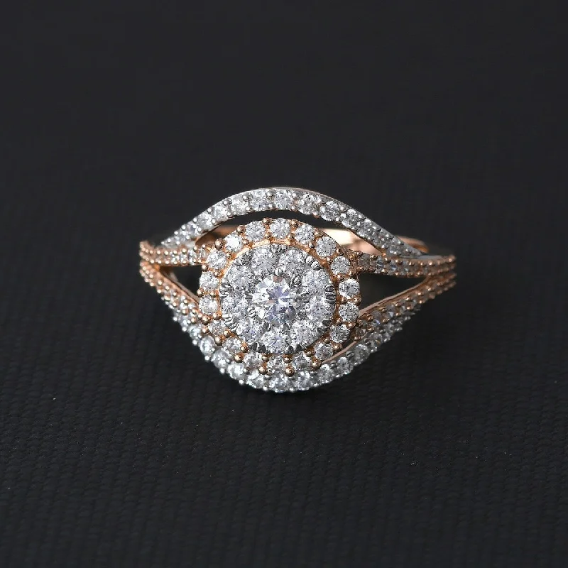 Cushion - Shaped Engagement Rings with Bead - Set Diamonds1ct TDW Diamond Halo Engagement Ring in 10k Gold by De Couer