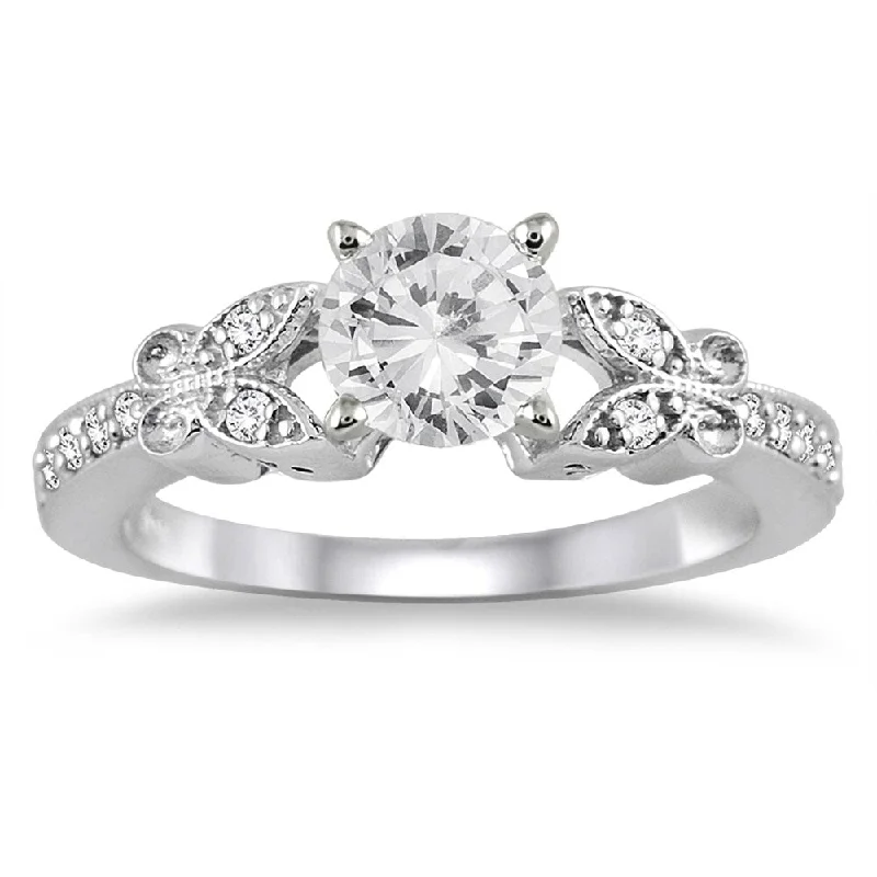 Engagement Rings with a Hidden Heart - Shaped Cutout3/4 Carat TW Diamond Engagement Ring in 14K White Gold