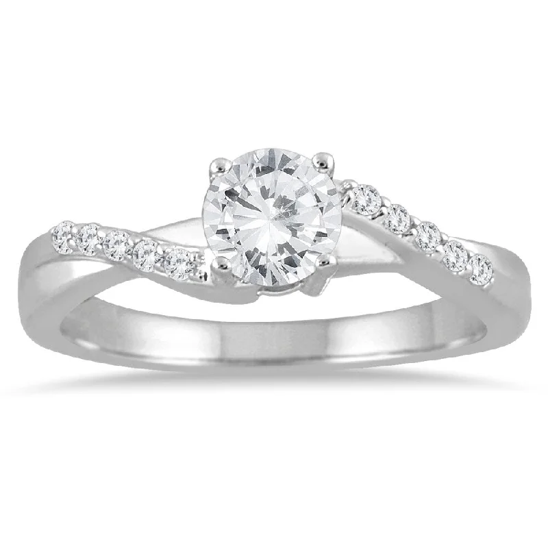 Engagement Rings with a Hidden Heart - Shaped Cutout3/5 Carat TW Diamond Engagement Ring in 10K White Gold