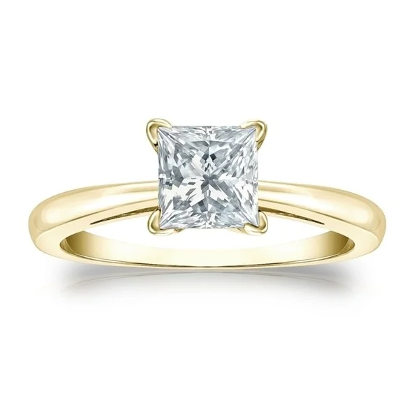 Vintage - Style Engagement Rings with Intricate ScrollworkAuriya 1 1/2ctw Princess-Cut Solitaire Diamond Engagement Ring 18k Gold GIA Certified