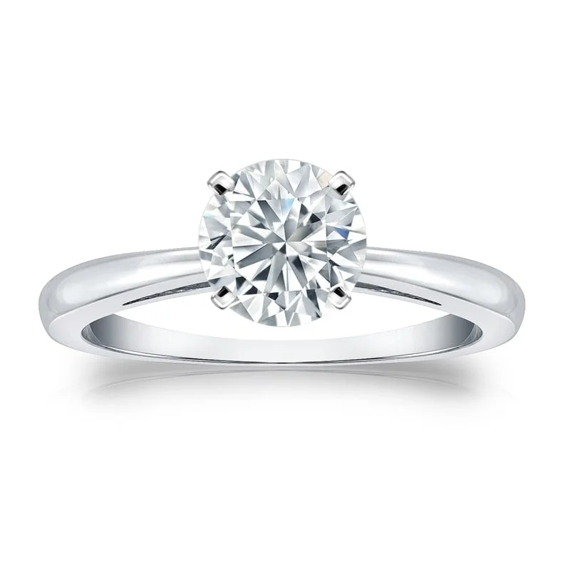 Platinum Engagement Rings with Milgrain EdgesAuriya 14k Gold 3ctw Round Solitaire Diamond Engagement Ring GIA Certified