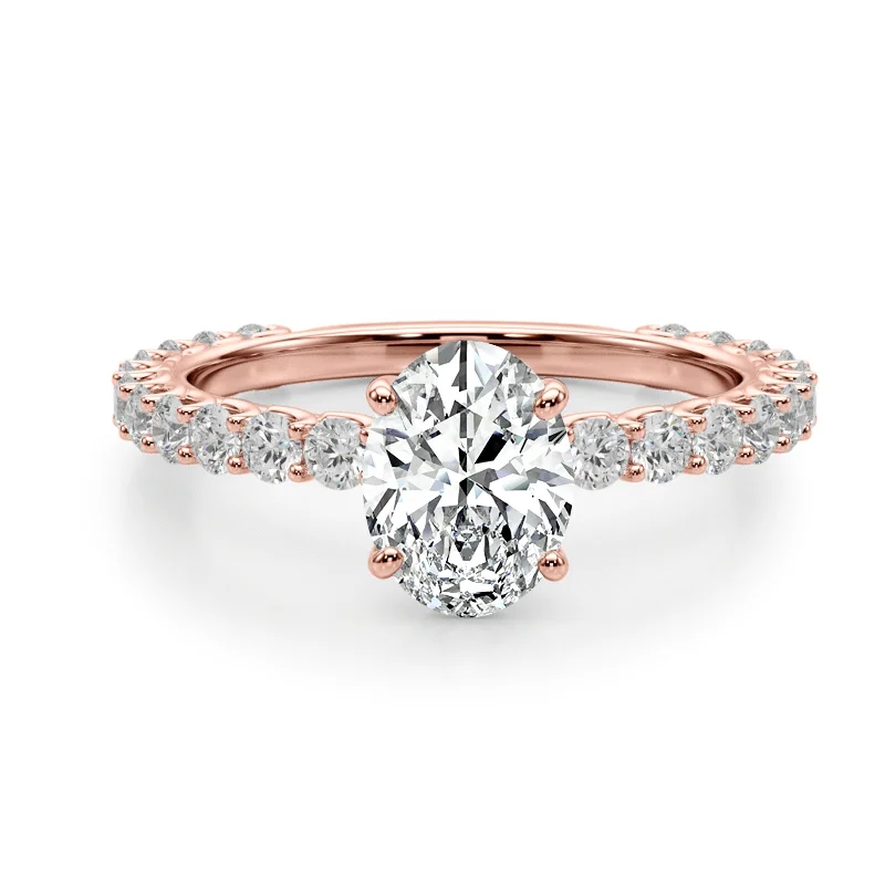 Custom - Engraved Engagement Rings with a Special MessageAuriya 14k Rose Gold Lab Grown Oval Diamond Engagement Ring 0.50 to 5.00 ct. tw. (F-G VS)