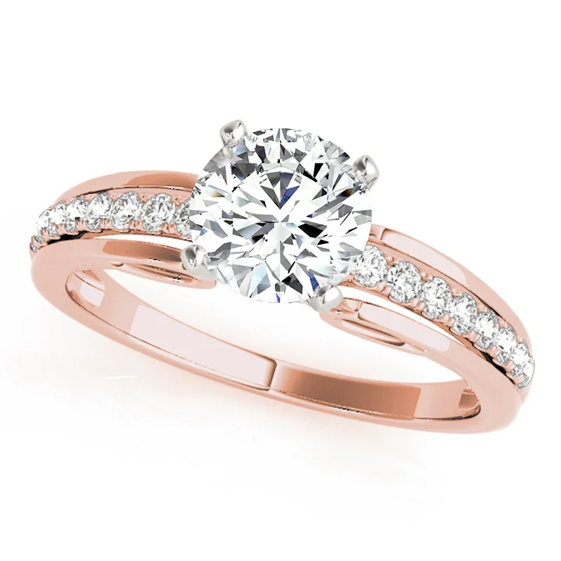 Engagement Rings with a Pavé - Set Infinity SymbolAuriya 14k Rose Gold Lab Grown Round Diamond Engagement Ring 0.50 to 5.00 ct. tw. (F-G VS)