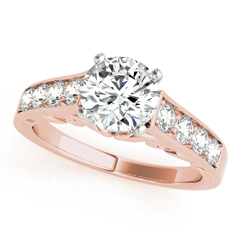 Engagement Rings with a Cathedral - Style Basket SettingAuriya 14k Rose Gold Lab Grown Round Diamond Engagement Ring 0.50 to 5.00 ct. tw. (F-G VS)