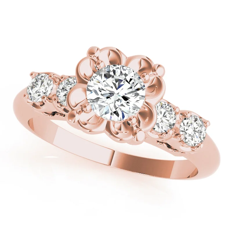 Custom - Engraved Engagement Rings with a Special MessageAuriya 14k Rose Gold Lab Grown Round Diamond Engagement Ring 0.50 to 5.00 ct. tw. (F-G VS)