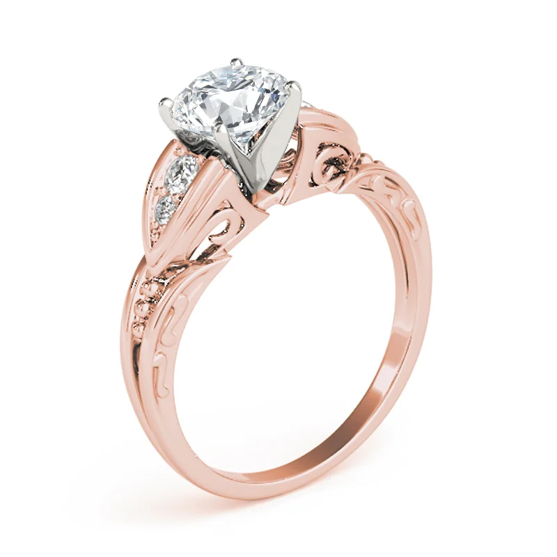 Cushion - Shaped Engagement Rings with Bead - Set DiamondsAuriya 14k Rose Gold Lab Grown Round Diamond Engagement Ring 0.50 to 5.00 ct. tw. (F-G VS)