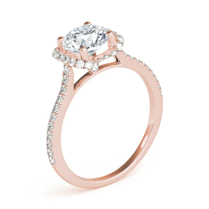 Engagement Rings with a Floral - Inspired Prong SettingAuriya 14k Rose Gold Lab Grown Round Diamond Halo Engagement Ring 0.50 to 5.00 ct. tw. (F-G VS)