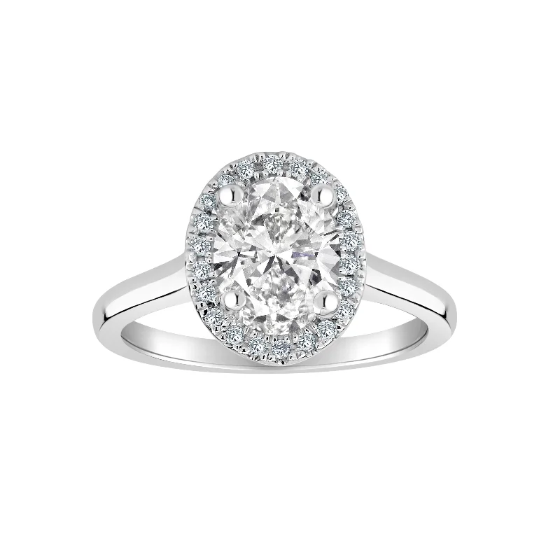 Pear - Shaped Engagement Rings with Twisted Shank DesignsAuriya 14k-White Gold Lab Grown Oval-Halo Diamond Engagement Ring 1.00ct. tw. (E-F VS)