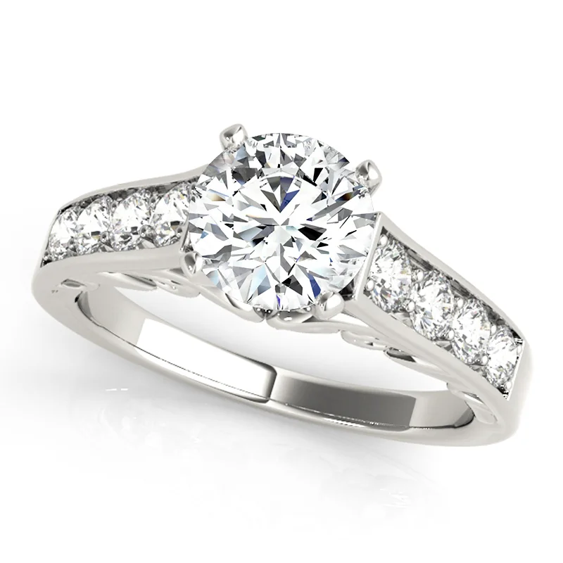 Platinum Engagement Rings with Milgrain EdgesAuriya 14k White Gold Lab Grown Round Diamond Engagement Ring 0.50 to 5.00 ct. tw. (F-G VS)