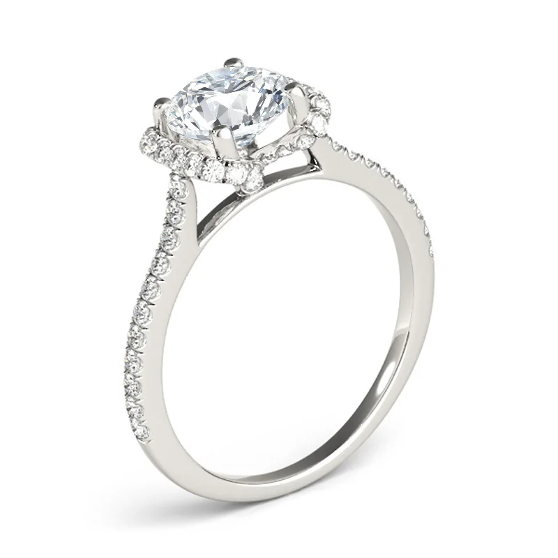 Art Nouveau - Inspired Engagement Rings with Organic MotifsAuriya 14k White Gold Lab Grown Round Diamond Halo Engagement Ring 0.50 to 5.00 ct. tw. (F-G VS)