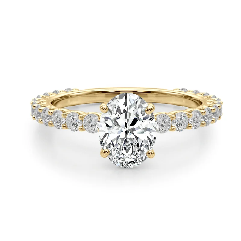 Pear - Shaped Engagement Rings with Twisted Shank DesignsAuriya 14k Yellow Gold Lab Grown Oval Diamond Engagement Ring 0.50 to 5.00 ct. tw. (F-G VS)