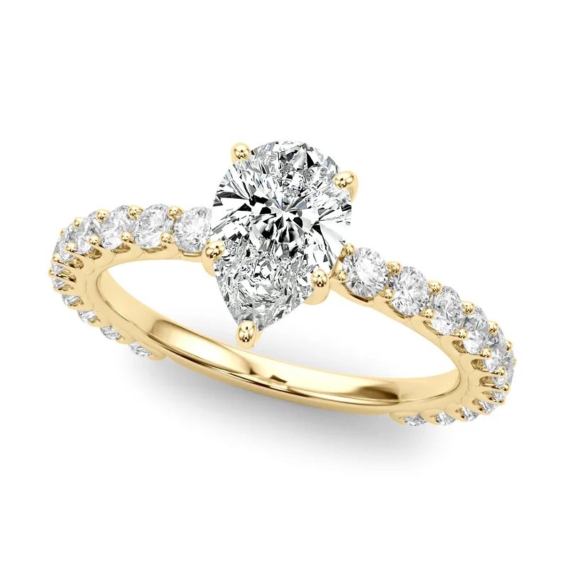 Cushion - Shaped Engagement Rings with Bead - Set DiamondsAuriya 14k Yellow Gold Lab Grown Pear Diamond Engagement Ring 0.50 to 5.00 ct. tw. (F-G VS)