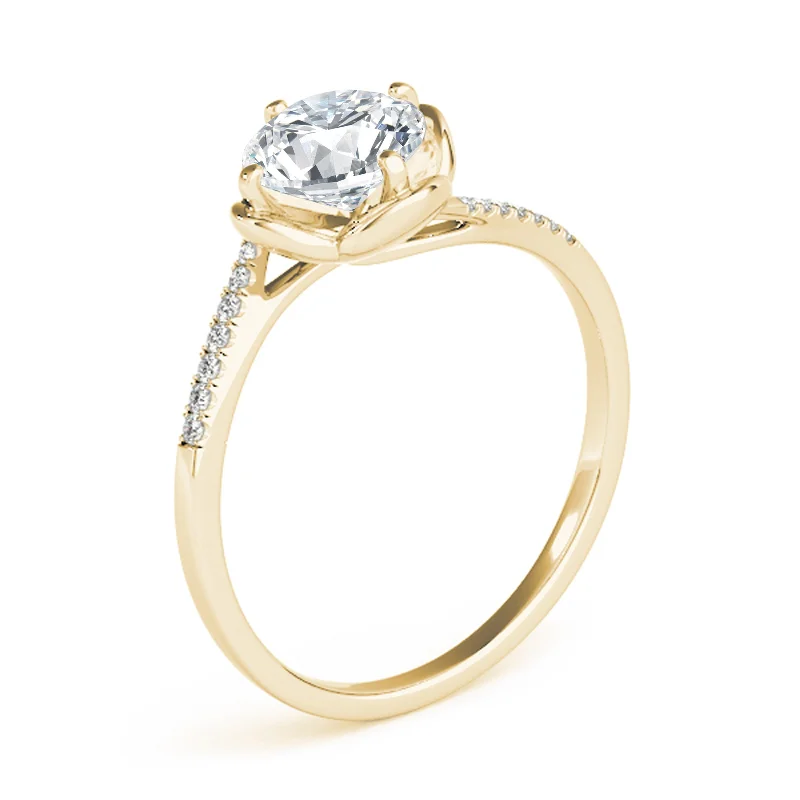 Sapphire - Centered Engagement Rings with Diamond HaloAuriya 14k Yellow Gold Lab Grown Round Diamond Engagement Ring 0.50 to 5.00 ct. tw. (F-G VS)