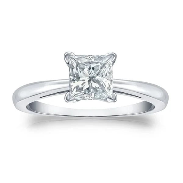 Emerald - Cut Engagement Rings with Trapezoid Side StonesAuriya 2ctw Princess-Cut Solitaire Diamond Engagement Ring 14k Gold Certified