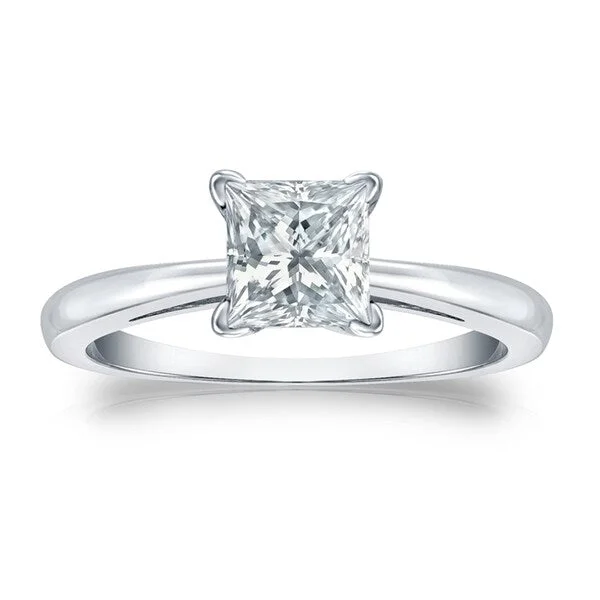 Engagement Rings with a Hidden Heart - Shaped CutoutAuriya Platinum 1 1/4ctw Princess-Cut Solitaire Diamond Engagement Ring GIA Certified