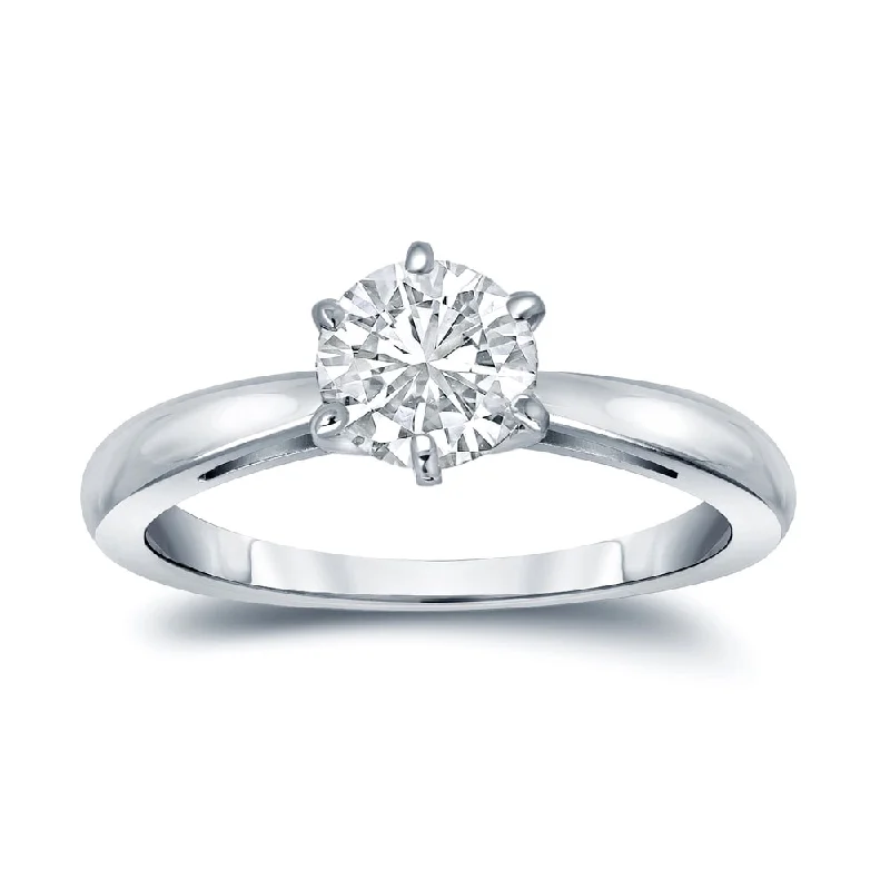 Pear - Shaped Engagement Rings with Twisted Shank DesignsAuriya Platinum GIA Certified 2.25ct TDW Round 6-Prong Solitaire Diamond Engagement Ring