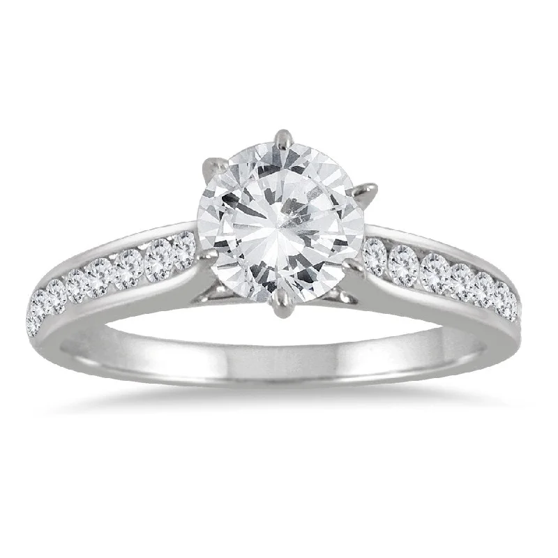 Custom - Engraved Engagement Rings with a Special MessageCertified 1 Carat TW Diamond Engagement Ring in 14K White Gold (J-K Color, I2-I3 Clarity)