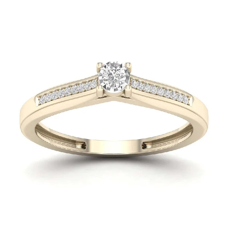 Engagement Rings with a Floral - Inspired Prong SettingDe Couer 1/10ct TDW Diamond Classic Ring (H-I, I2) - Yellow