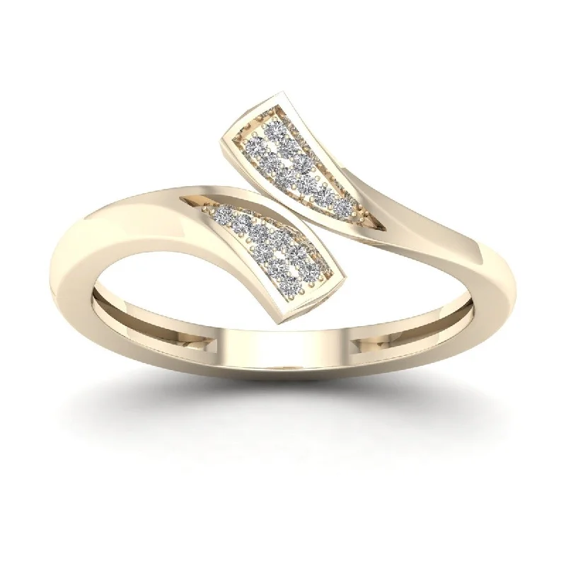 Vintage - Style Engagement Rings with Intricate ScrollworkDe Couer 1/20ct TDW Diamond Double Fashion Ring - Yellow