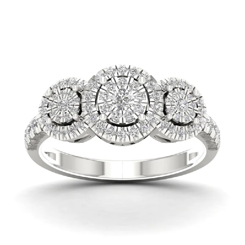 Vintage - Style Engagement Rings with Intricate ScrollworkDe Couer 1/2ct TDW Diamond Cluster Ring - White