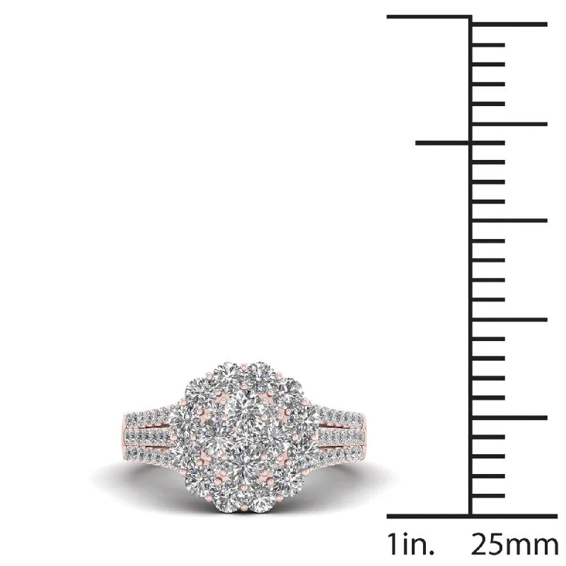 Engagement Rings with a Floral - Inspired Prong SettingDe Couer 1 3/4ct TDW Diamond Halo Engagement Ring - Pink