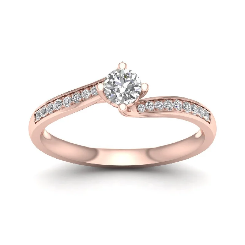 Engagement Rings with a Hidden Heart - Shaped CutoutDe Couer 1/3ct TDW Diamond Bypass Engagement Ring - Pink