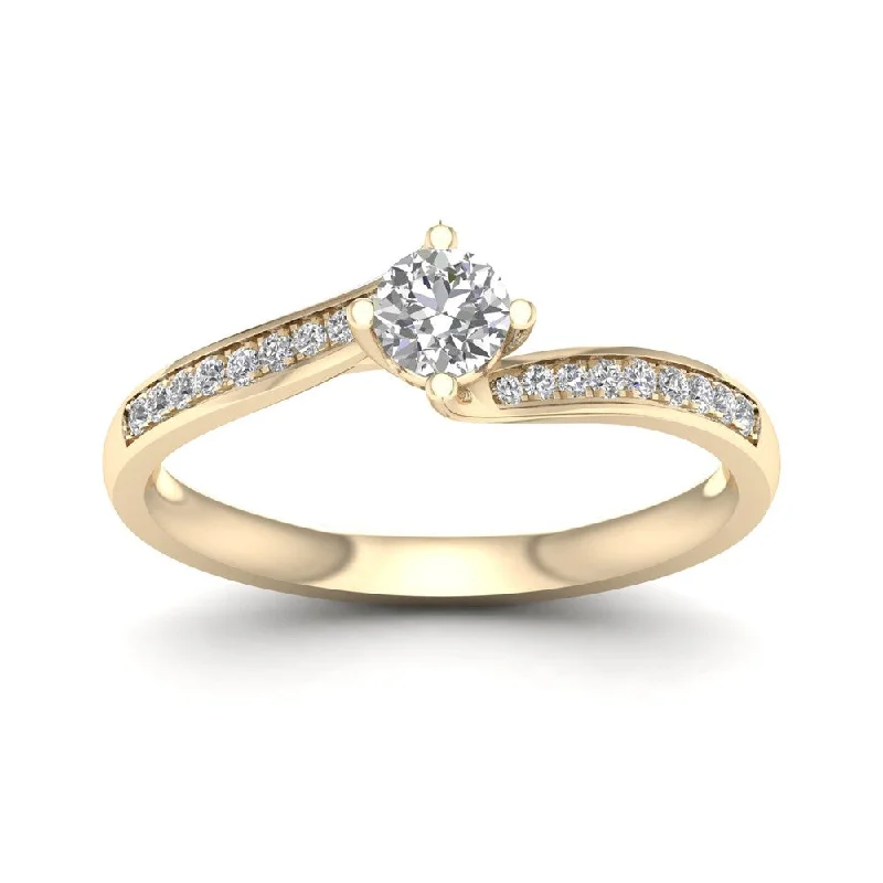 Emerald - Cut Engagement Rings with Trapezoid Side StonesDe Couer 1/3ct TDW Diamond Bypass Engagement Ring - Yellow